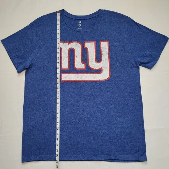 NY Giants T-Shirt Blue Heathered Logo NFL Team Apparel Mens XL Fanwear Gameday - Picture 3 of 10